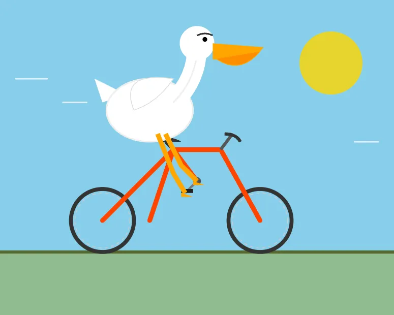Pelican riding a bicycle as drawn by NVFP4 (Unsloth)