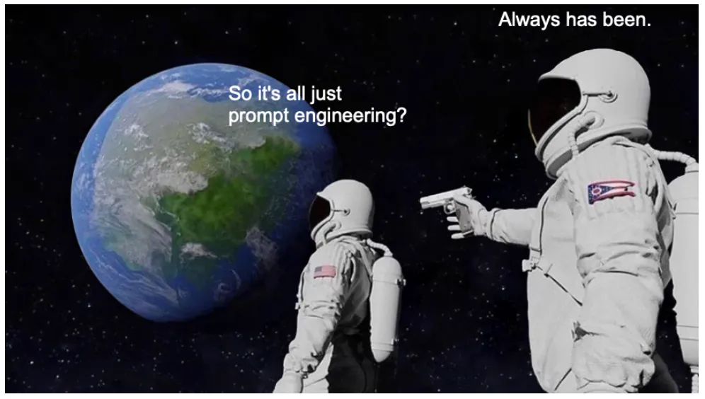 Two astronauts in space with Earth behind them, one pointing a gun at the other.