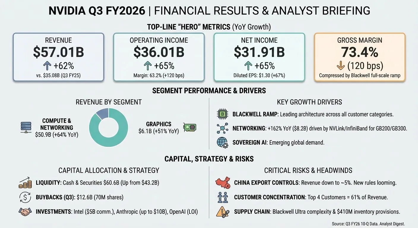 NVIDIA Q3 FY2026 Earnings infographic